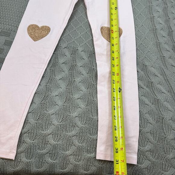 Crewcuts Pink Kids Leggings with Gold Heart Accents ~ L - Picture 4 of 8